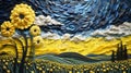 Mesmerizing Paper Art: Yellow Flowers And Blue Sky