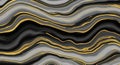 A mesmerizing pattern of wavy lines in black and gold on a white background Royalty Free Stock Photo