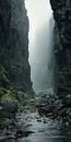Mystical Rock Bridge Leading Into Scottish Mountainside