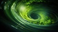 Green Ripples: Concentric Abstract Background