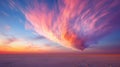 Serenity in the Skies: A Captivating Heart-shaped Cloud at Sunset Royalty Free Stock Photo