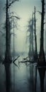 Mystical Meeting: Dark Fantasy Creatures In A Foggy Southern Gothic Landscape