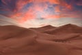 Mesmerizing pink sunset over the soft desert - great for wallpaper