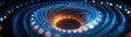 A mesmerizing portal of glowing particles draws you into a cosmic void