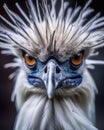 Guardians of the Holy Lake: Mesmerizing Closeup Portraits of Menacing Birds and Ancient Japanese Monks Royalty Free Stock Photo