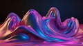 A mesmerizing purple and blue liquid swirl on a dark black background. Generative ai