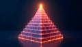 A mesmerizing pyramid constructed from radiant, pulsating data blocks, symbolizing the powerful Royalty Free Stock Photo