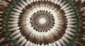 Peacock Feather Mandala Pattern, Intricate Circle of Feathers, Natural Beauty Royalty Free Stock Photo