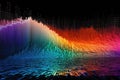 A mesmerizing rainbow colored wave glistens and enchants with its vibrant and diverse hues, Polychromatic waves riding on binary
