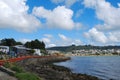 Mesmerizing scenery of a city of Ancud coastal landscape under blue sky