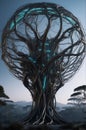 A mesmerizing scifi tech-savvy binary tree entity. AI generated