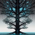 A mesmerizing scifi tech-savvy binary tree entity. AI generated