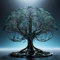 A mesmerizing scifi tech-savvy binary tree entity. AI generated