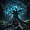 A mesmerizing scifi tech-savvy binary tree entity. AI generated