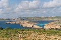 Mesmerizing seascape of the pure crystal water of the Blue Lagoon of Malta