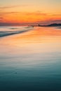 Mesmerizing seascape during sunset in Zoutelande, Zeeland, The Netherlands