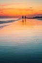 Mesmerizing seascape during sunset in Zoutelande, Zeeland, The Netherlands