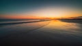 Mesmerizing seascape during sunset in Zoutelande, Zeeland, The Netherlands
