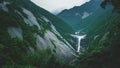 Mesmerizing Senpiro waterfall flowing into the mountains in Yakushima, Japan Royalty Free Stock Photo
