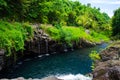 Mesmerizing shot of Afu Aau waterfall in Samoa Royalty Free Stock Photo