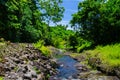 Mesmerizing shot of Afu Aau waterfall in Samoa Royalty Free Stock Photo