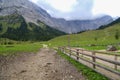 Mesmerizing shot of alpine pastures and meadows in the Austrian Alps Royalty Free Stock Photo