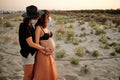 Mesmerizing shot of a lovely pregnant couple - lesbian family concept