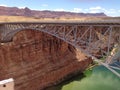 Mesmerizing shot of Navajo Bridge over Colorado River in Arizona Royalty Free Stock Photo