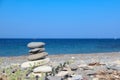 Mesmerizing shot of pebble beaches of the Aegean Sea on the island of Kos in Greece