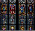 Mesmerizing shot of a window taken in the cathedral of Cologne, Germany Royalty Free Stock Photo