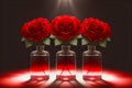 spectral light illuminates transparent red colored red roses abstract flower art generated by ai