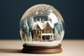 Mesmerizing Snow decorative globe glow. Generate Ai Royalty Free Stock Photo