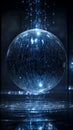 A mesmerizing spherical structure reveals a dynamic data matrix, with patterns continuously evolving in a dark