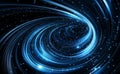A mesmerizing spiral effect is created by a swirling blue vortex in a digital abstract design that showcases movement Royalty Free Stock Photo
