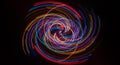 A mesmerizing spiral pattern of multicolored light