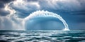 The mesmerizing spiral pattern of a waterspout forming over a body of water Royalty Free Stock Photo