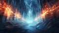 A captivating fantasy wallpaper with elements of fire and ice