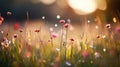 A mesmerizing summer affair of enchanting wildflowers in a beautifully blurred bokeh background