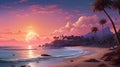 Mesmerizing Sunset Beach With Sci-fi Landscapes And Romantic Moonlit Seascapes