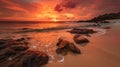 Mesmerizing Sunset At Coral Reef Beach Royalty Free Stock Photo