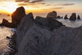 Mesmerizing sunset of Urros de Liencres in Cantabria, Spain Royalty Free Stock Photo