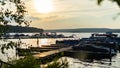 Mesmerizing sunset view over Lake Wallenpaupack in Northeast Pennsylvania captured in summer