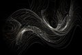 mesmerizing swirl of chaotic lines and shapes, forming a hypnotic and fascinating pattern on a black background