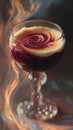 Conceptual Swirling Elixir in Ornate Crystal Chalice with Abstract Fiery Background and Elegant Composition Royalty Free Stock Photo