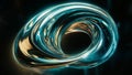 A mesmerizing, swirling vortex-like structure, predominantly in hues of blue and gold.