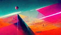 abstract synthwave bright color gravity concept wallpaper