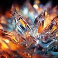 mesmerizing transparent crystal fractals in extreme macro photography, Generative AI