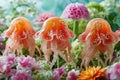 Mesmerizing Underwater Jellyfish Simulation Among Exotic Artificial Coral Reef and Colorful Flowers Display