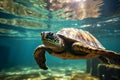 Mesmerizing Underwater Swimming: A Turtles Journey