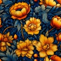 Mesmerizing and vibrant floral seamless pattern adorned with a stunning array of colors